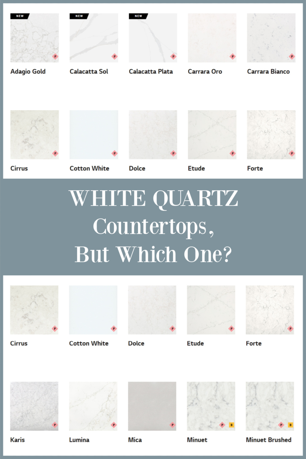 White quartz countertops, but which one - find the answers and inside scoop on Hello Lovely. #whitequartzcountertops #whitequartz #kitchencounters