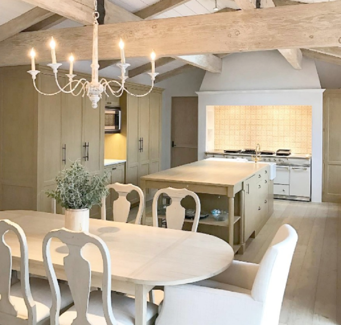 Kitchen - Steve Giannetti designed modern Mediterranean Malibu home with white oak, natural finishes, limestone, and Old World style. #giannettihome #patinastyle #patinahomes