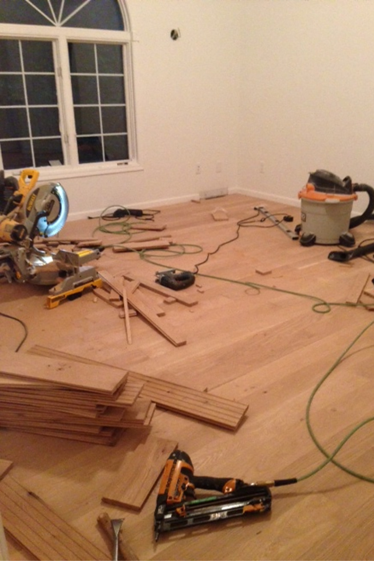 before pic of hardwood going in