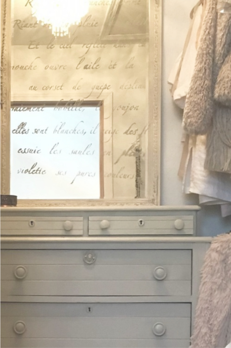 White French country cottage bedroom with Stikwood (hamptons) statement wall, white oak hardwood, and rustic alder doors. #hellolovelystudio #frenchcountry #bedroomdecor #rusticelegance #whiteoak #frenchbedrooms #alderdoor #stikwood #hamptons #romanticdecor #whitebedrooms #interiordesign