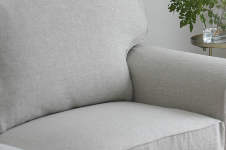 Bemz slipcover for Ektorp Ikea Sofa - Hello Lovely Studio. #bemz #slipcovers #sofaslipcovers #belgianlinen #ektorpsofa #ikeaektorp