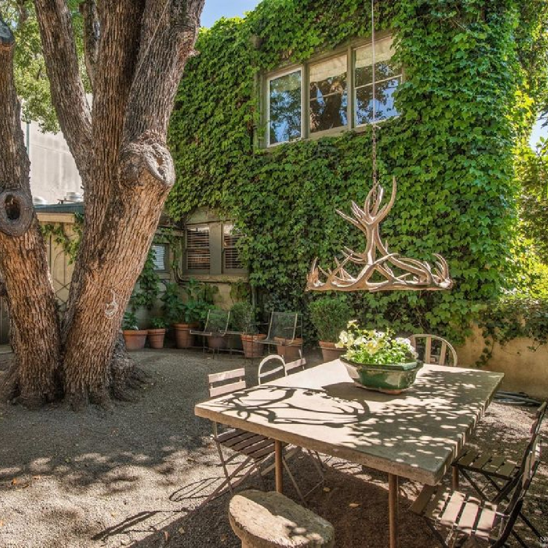 Interior designer Myra Hoefer's beautiful 1935 California cottage with Parisian interiors, antiques, and French inspired gardens.