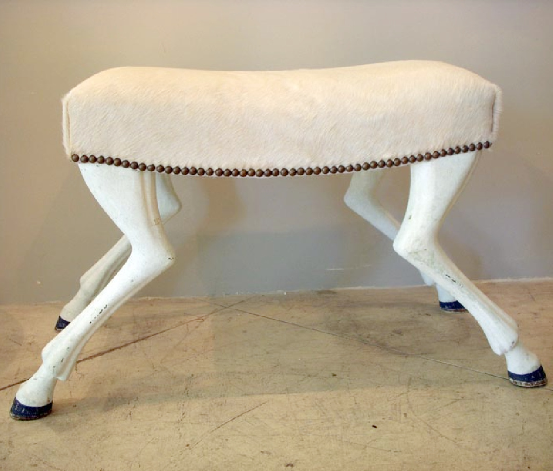 Tabouret chevre goat bench - Myra Hoefer's a la Reine collection.