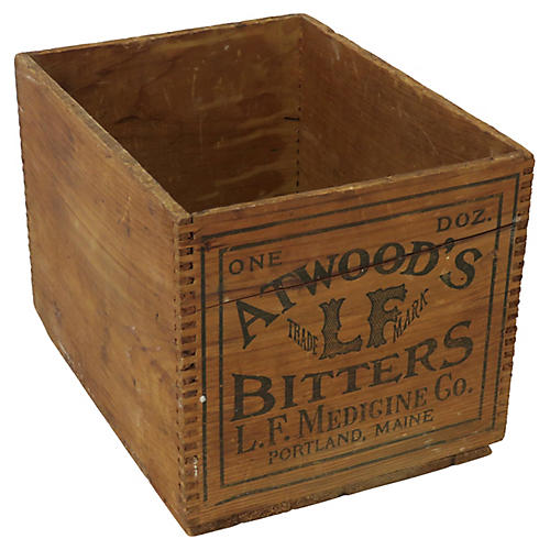 Antique Qtwood's Bitters Wood Box