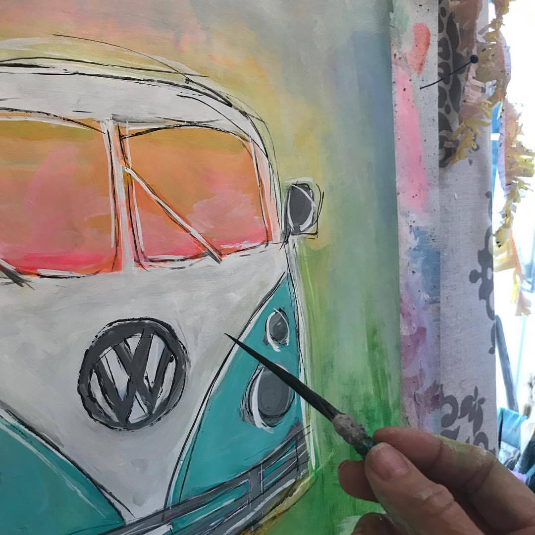 Jenny Sweeney painting of VW bus.
