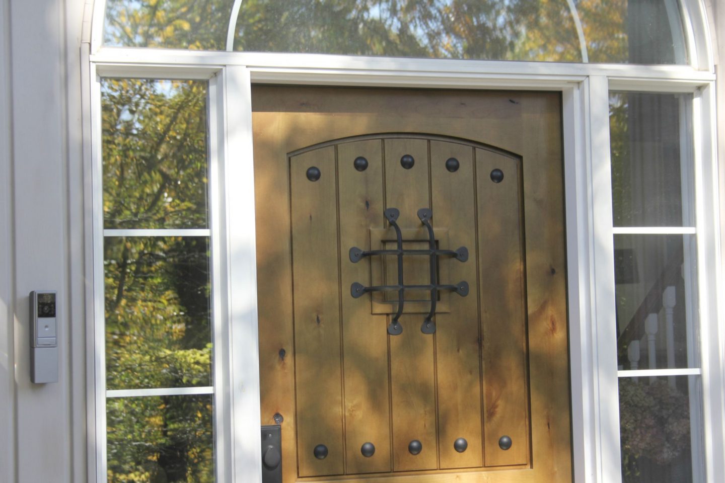 Exterior video doorbell by adorne at front door - Hello Lovely