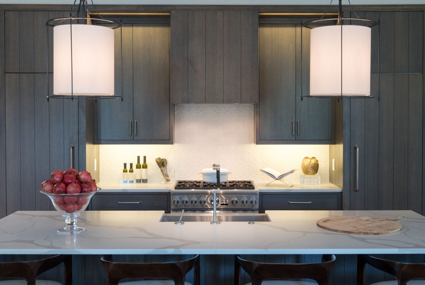 Moody modern farmhouse kitchen and scullery by Randi Stovesand for O'More Show House