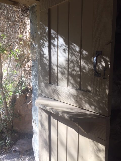 Dappled winter light on a vintage planked dutch door at Boyce Thompson Arboretum by Hello Lovely Studio