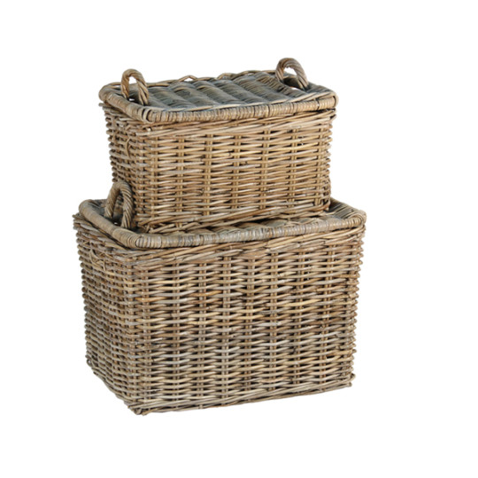 French baskets with handles and lids.