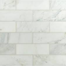 Polished Carrara Marble Mosaic Tile.