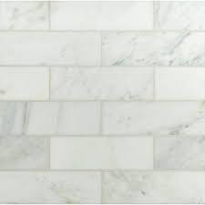 Polished Carrara Marble Mosaic Tile.