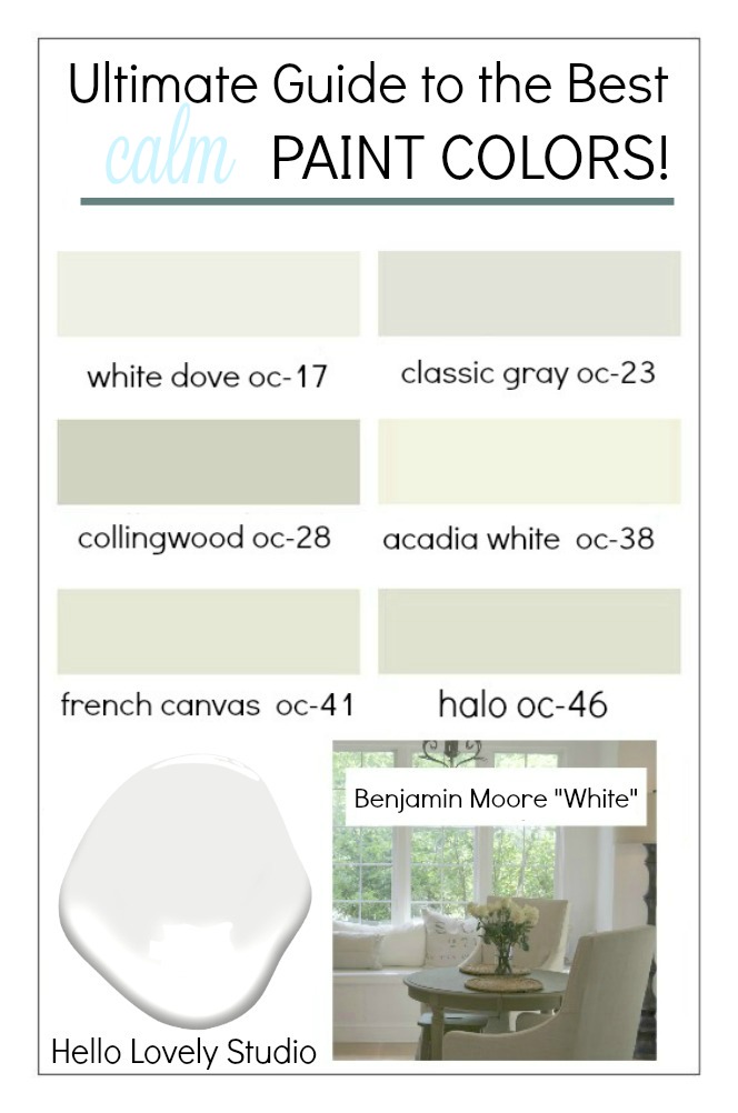 Ideas for wall paint colors for your rooms to create a calm, serene, tranquil feel! Ultimate Guide to Best Calm Paint Colors! Hello Lovely Studio