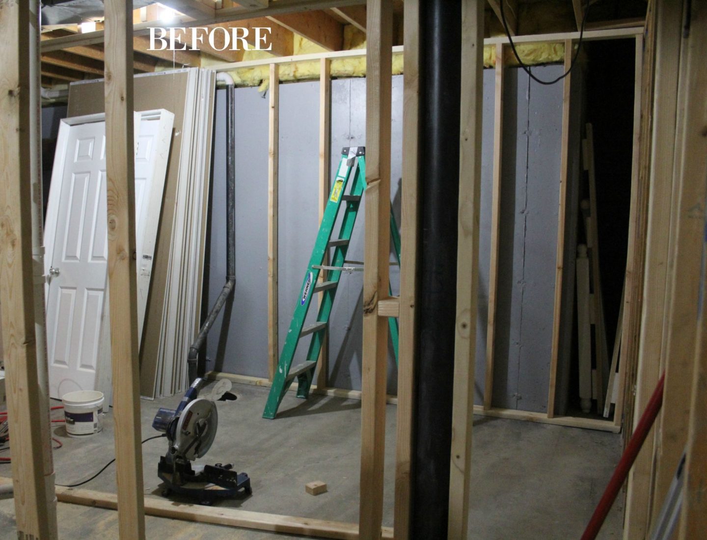 See the before and after transformation of our DIY bathroom in a dark, unpleasant basement! #beforeandafter #DIYhome #bathroomdesign #bathroommakeover