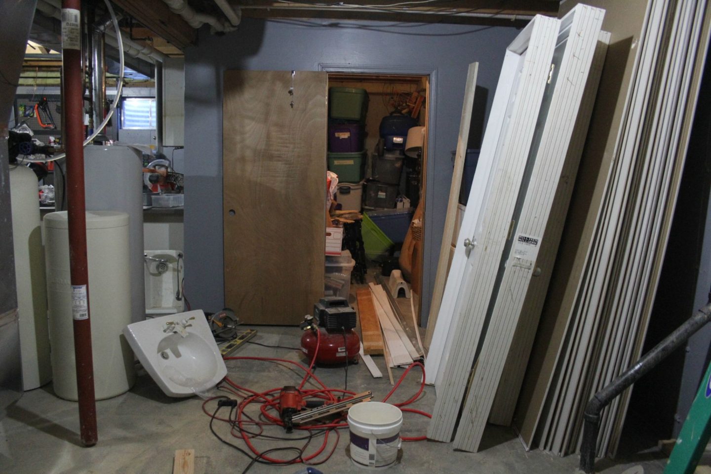 You won't believe how this ugly basement space looks now that we added a pretty, spa-like bathroom! #DIY #bathroomdesign #renovation #beforeandafter