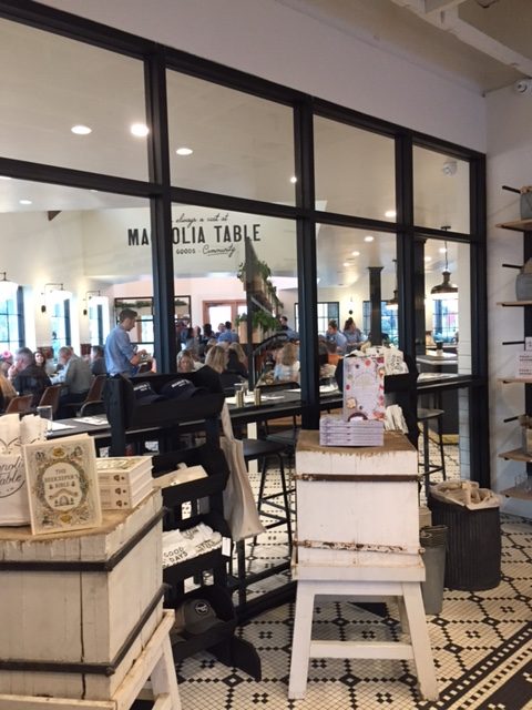 Gift shop area of Magnolia Table - black and white decor and farmhouse style. #magnoliatable