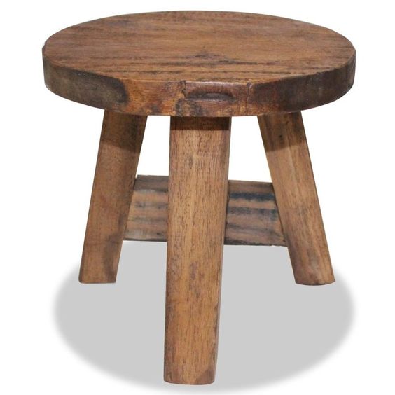 3 Leg Stool solid reclaimed wood