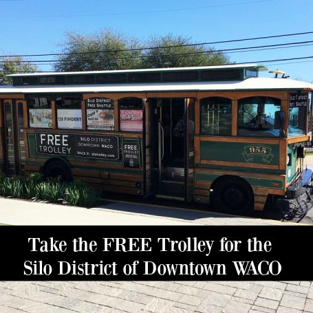 Trolley in downtown Waco at Magnolia Market. #magnolia #trolley #waco