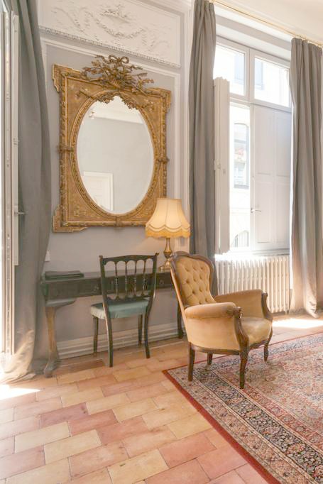 Palatial French apartment rental in Carcassonne! Historical 1600's property! Versailles style furniture and authentic classic French decor await! Taste of France.