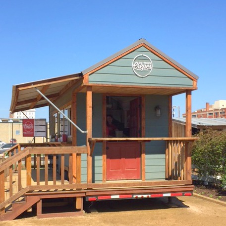 Co-town Crepes little house at Magnolia Market in the Silos in Waco, Texas. #tinyhouse #magnolia
