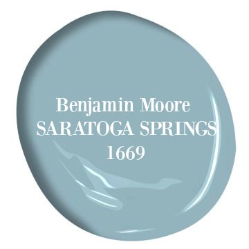 Saratoga Springs Benjamin Moore paint is a beautiful light to medium blue color for a tranquil, coastal, and modern look. #saratogasprings #benjaminmoore #paint #teal #blue