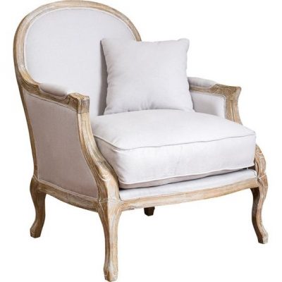 Weathered French country arm chair with round back