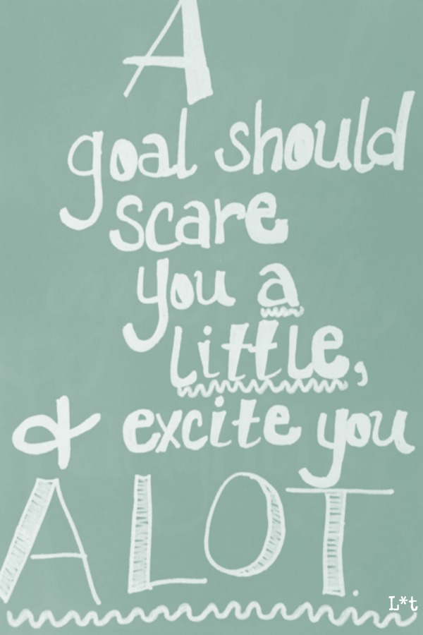 Inspiring quote for encouragement. A goal should scare you a little and excite you a lot. #quote #inspiringquote #encouragement #goals #personalgrowth