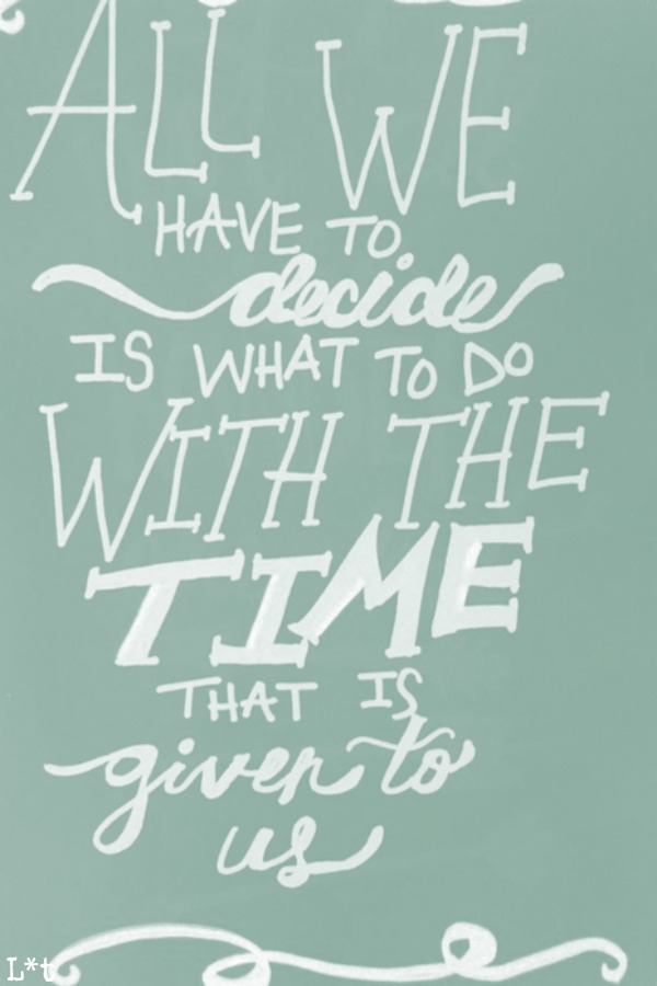 Encouraging quote to inspire. All we have to decide is what to do with the time that is given to us. #quote #encouragement #time