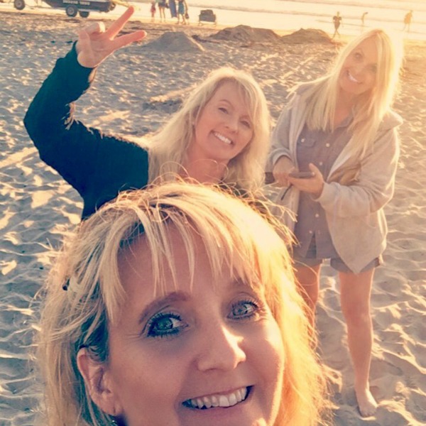 Three blonde sisters on La Jolla beach at sunset - Hello Lovely Studio.