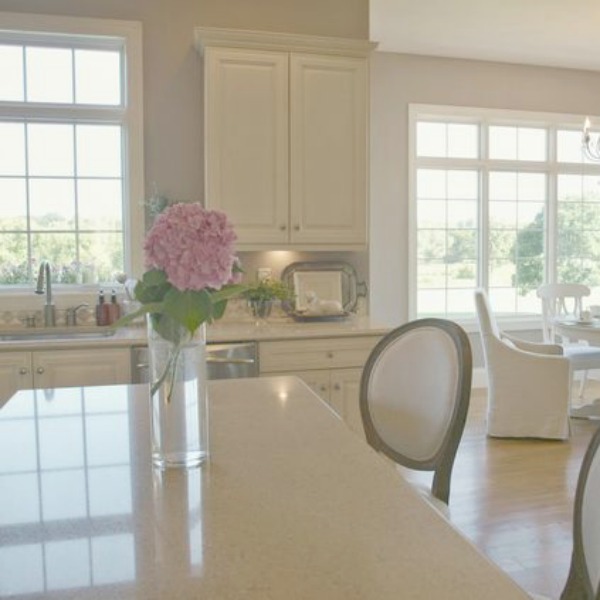 French country white kitchen by Hello Lovely Studio.