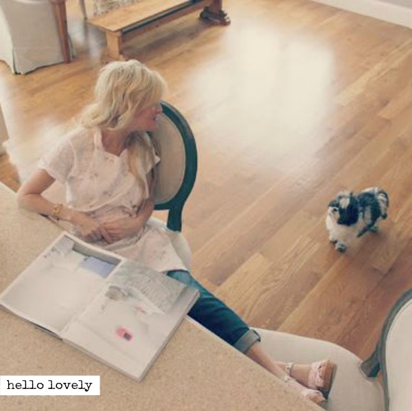 Michele and her fur baby Bella in the kitchen - Hello Lovely Studio.
