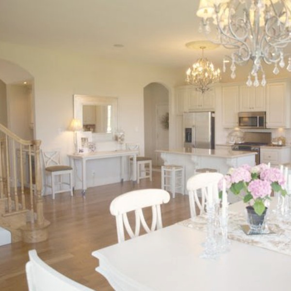 French country white kitchen by Hello Lovely Studio.