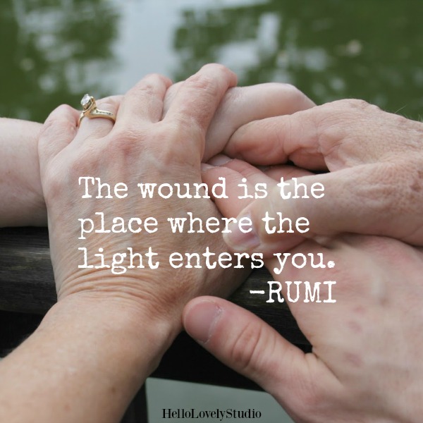 Photo of hands by Hello Lovely Studio and Rumi inspirational quote.