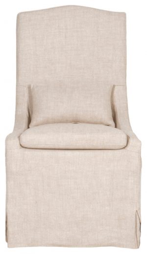 linen slipcovered slope arm dining chair