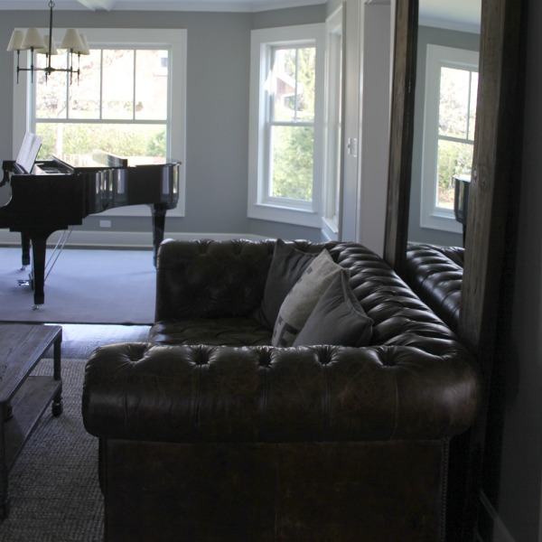 Serenely quiet minimal yet industrial farmhouse interiors in a renovated Barrington modern farmhouse with exquisite architecture and thoughtful design. Hello Lovely Studio.