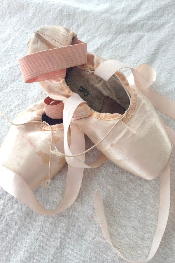 Pink pointe shoes by Hello Lovely Studio. #balletslippers #blushpink #pointeshoes #shabbychic #ballerina #hellolovelystudio