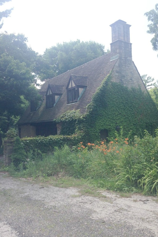 Exterior of a French country cottage with ivy and overgrown brush. Hello Lovely Studio. #frenchcountry #frenchcottage #frenchfarmhouse #exterior #hellolovelystudio