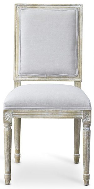 French country linen side chair