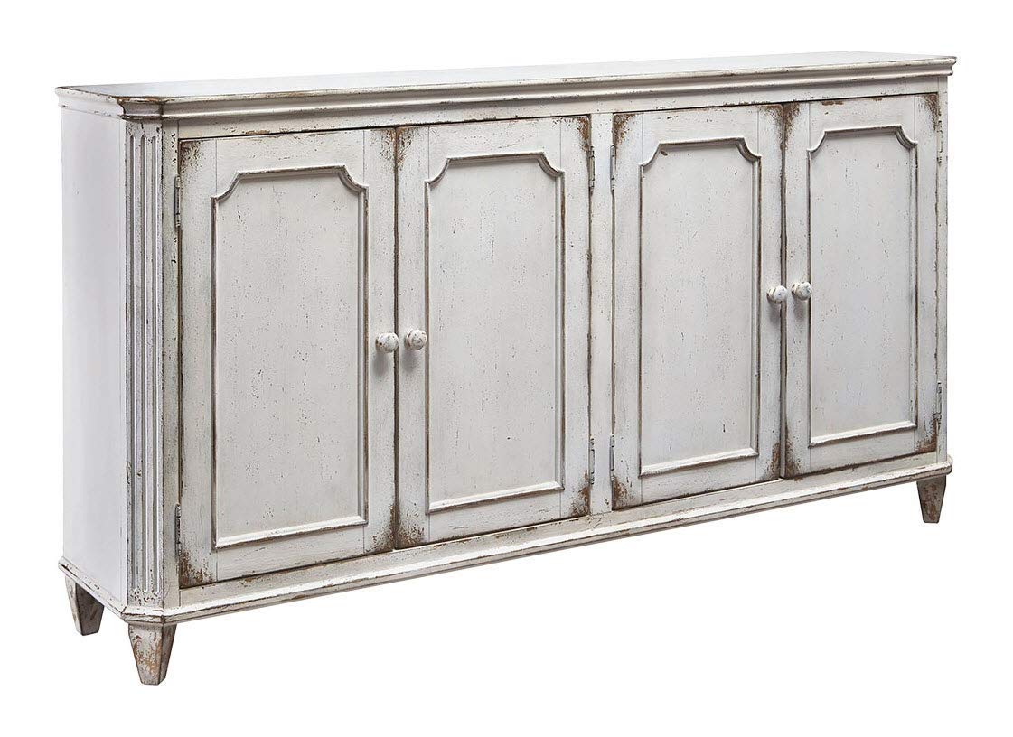 71" Weathered French Country 4-Door Cabinet