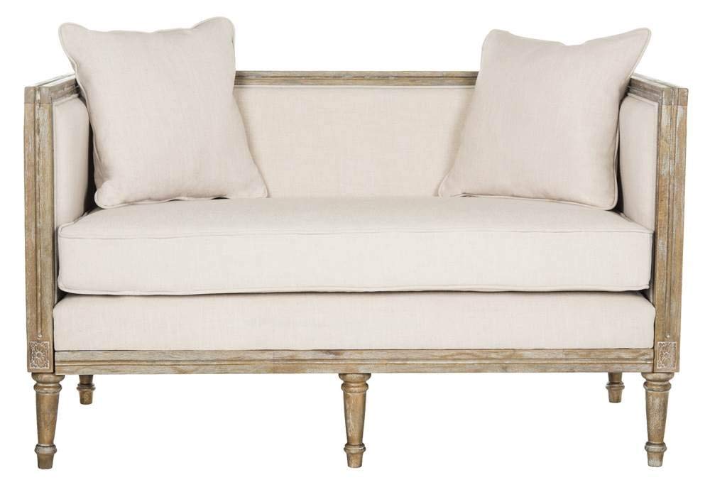 Safavieh Oak Settee - French country loveseat. French Country Furniture Finds. Because European country and French farmhouse style is easy to love. Rustic elegant charm is lovely indeed.