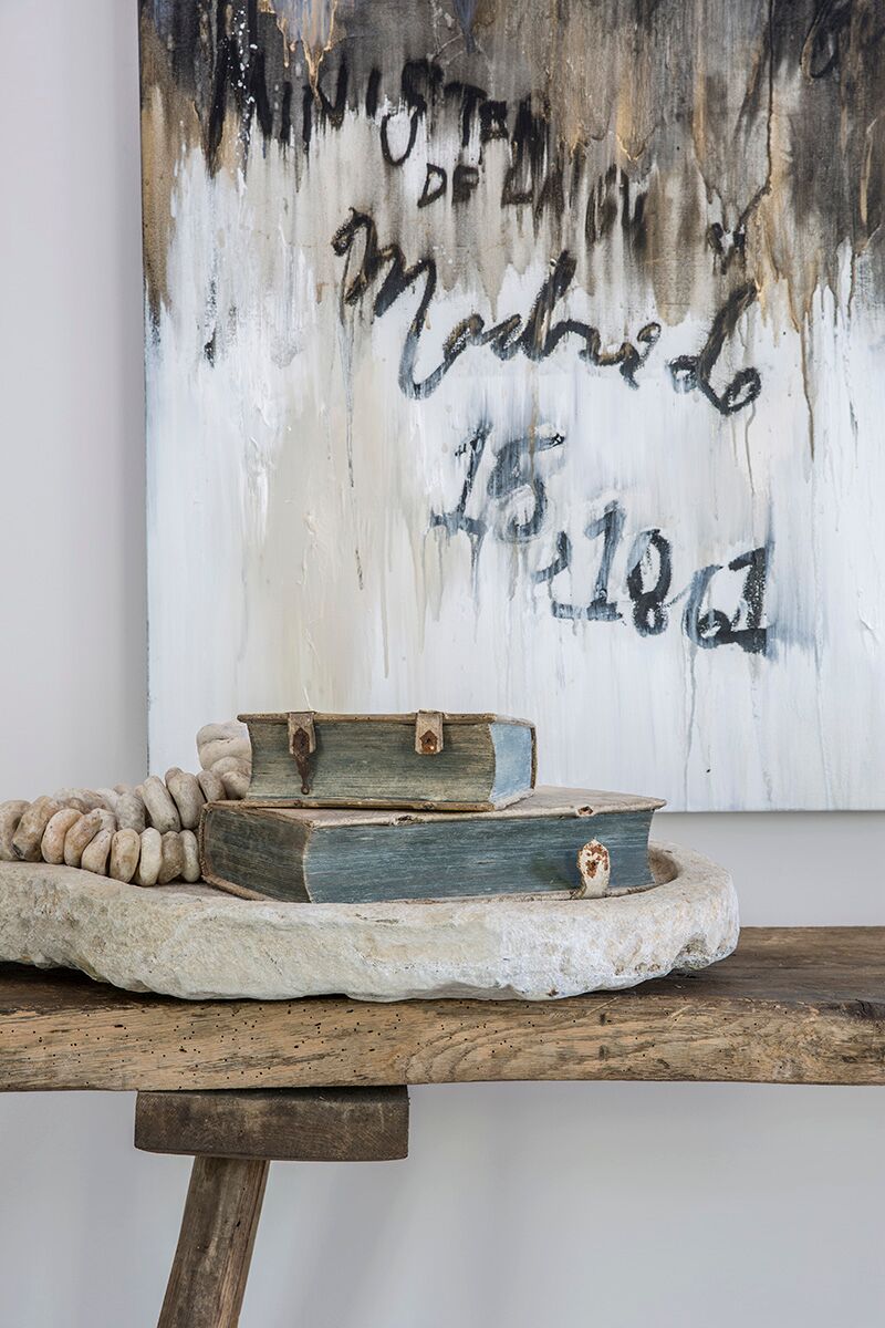 Painting by Francine Turk. Soulful organic style, rustic decor, and rough luxe interior design inspiration from Michael del Piero on Hello Lovely. #roughluxe #interiordesign #soulful #luxurydesign #rusticluxury