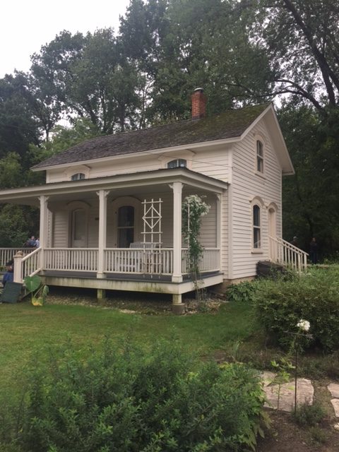 Small humble white country house. Hello Lovely Studio. #hellolovelystudio #countryhouse #farmhouse #oldhouse #clapboard #houseexterior #frontporch