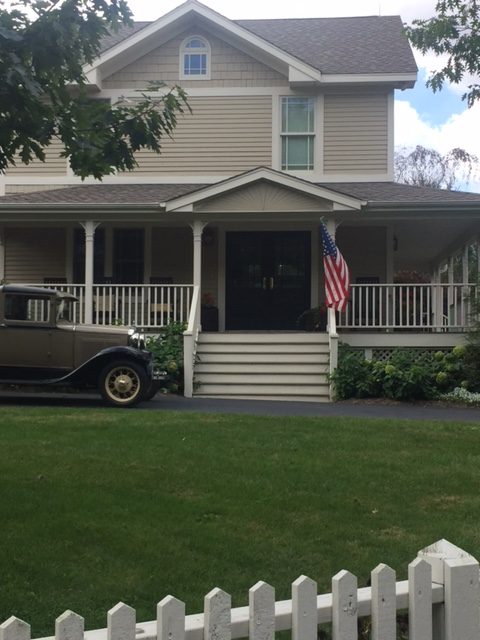 Country house with old car and wrap around porch. Fall leaves and inspiration for savoring the season. Visit 9 Lovely Ways to Savor Autumn Beauty for more beauty from the avenues of Paris to the American prairie. #hellolovelystudio #fallinspiration #autumn #ideas