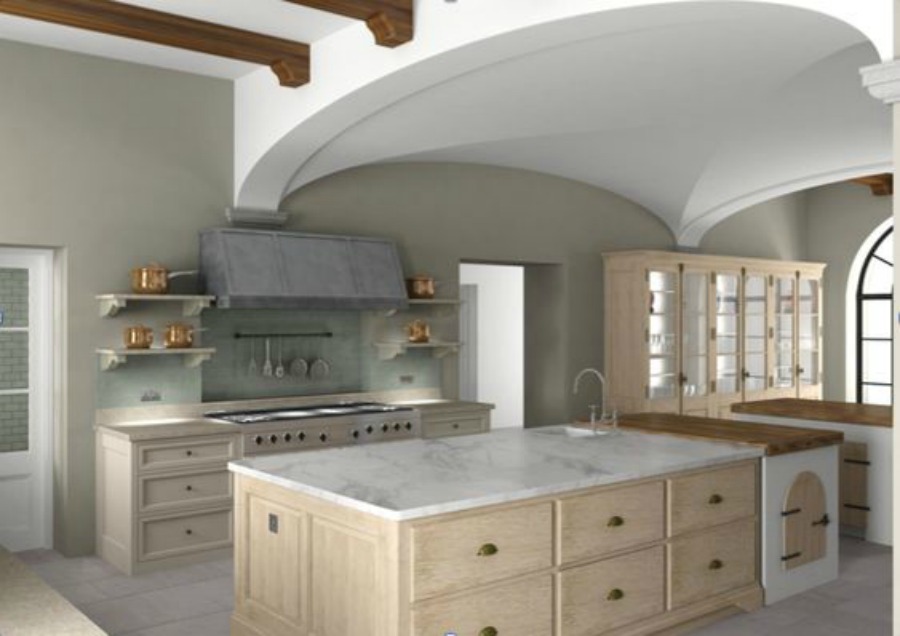 Artichoke luxury bespoke kitchen in Tuscan villa.