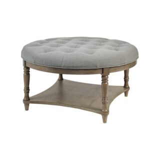 Round French Tufted Ottoman