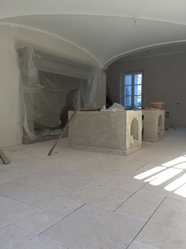 Tuscan villa kitchen under renovation by Artichoke.