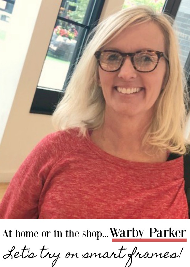 At home or in the shop...Warby Parker. Let's try on smart frames! #warbyparker #glasses #frames #chicglasses