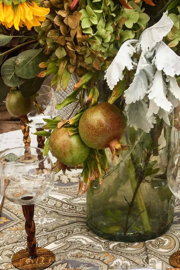 Rustic, simple, and elegant Fall and Thanksgiving table decor and inspiring tablescape ideas from Cindy Hattersley...come tour the lovely autumn wonder! #tablescape #tabledecor #falldecor #Thanksgivingtable #placesetting #decoratingforThanksgiving