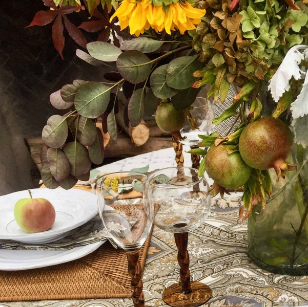 Rustic, simple, and elegant Fall and Thanksgiving table decor and inspiring tablescape ideas from Cindy Hattersley...come tour the lovely autumn wonder! #tablescape #tabledecor #falldecor #Thanksgivingtable #placesetting #decoratingforThanksgiving