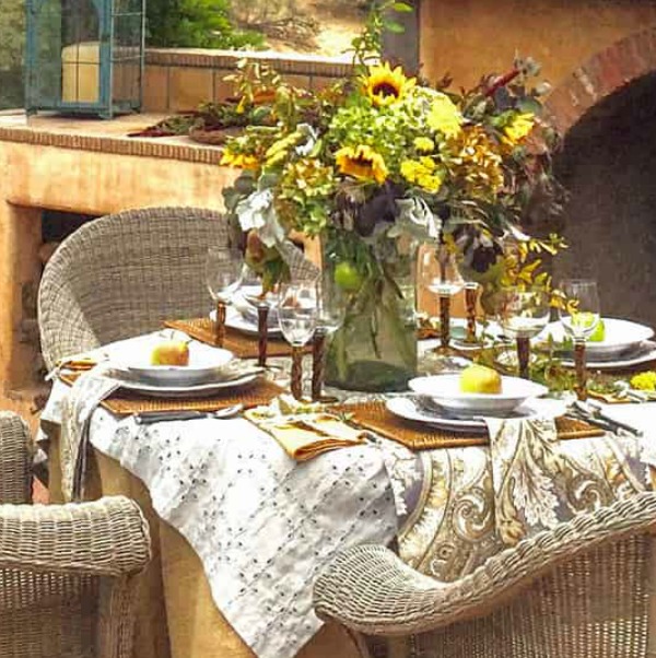 Rustic, simple, and elegant Fall and Thanksgiving table decor and inspiring tablescape ideas from Cindy Hattersley...come tour the lovely autumn wonder! #tablescape #tabledecor #falldecor #Thanksgivingtable #placesetting #decoratingforThanksgiving