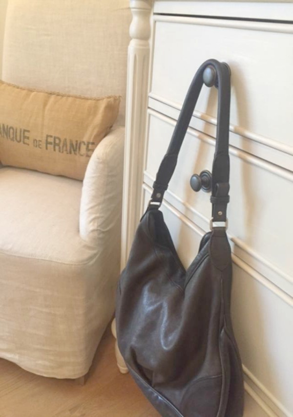 Hello Lovely Studio - Moore & Giles taupe leather satchel.